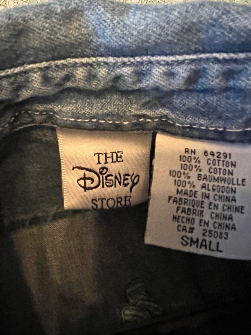 The Disney Store Mickey and Friends Embroidered Back Denim Style Shirt - Picture 10 of 10